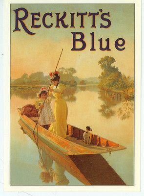 RECKITT'S BLUE-LAUNDRY-VICTORIAN-MOTHER/CHILD-BOAT-ADV-REPRO-4''X6''(DV-434*)