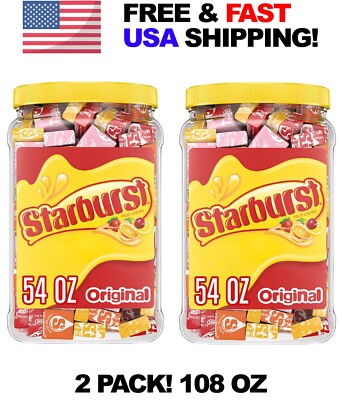 Starburst Original Fruity Chewy Candy Bulk Jar 54oz 2 PACK  - FREE USA SHIP!