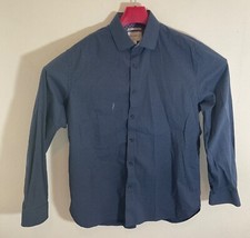 CON.STRUCT Mens Slim Fit Dress Shirt Stretch Navy Blue Size 16.5 34-35