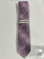 Mens Stacy Adams Pink Tie With Matching Pocket Square NEW