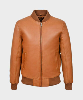 Herren Klassische Hellbraun Vintage Jacke Echtleder Retro Flieger Bomberjacke
