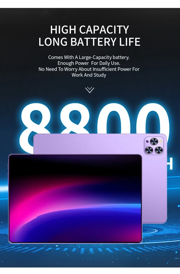 2025 10.1 Inch Tablet 8G RAM 256G ROM 1920x1200 MTK6762 Deca Core 5G WiFi Tablet - Image 4 of 4