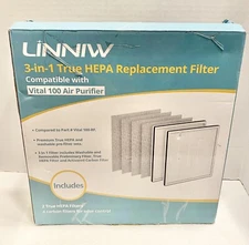 Air Purifier Replacement Filter Compatible Vital 100-RF (3-in-1) 2 Hepa+4 Carbon