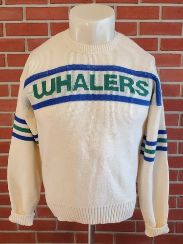 Hartford Whalers Vintage Cliff Engle NHL Hockey Mens Large Orlon Wool Blend EUC - Picture 3 of 4