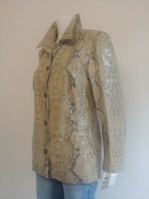 Madeleine Snake Effect Genuine Leather Blazer Style Jacket Uk Ladies Size 16