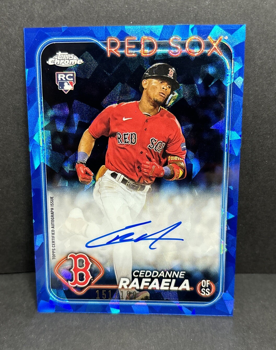 2024 Topps Chrome Sapphire Ceddanne Rafaela Auto Blue 151/199 Boston Red Sox RC