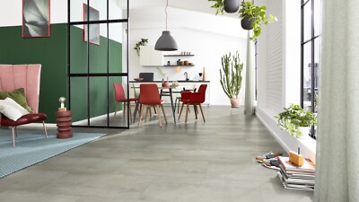 Adramaq LVT STONE COLOR BETON CREME Vinyl Hardboard Rigid Integrierte Dämmung V4