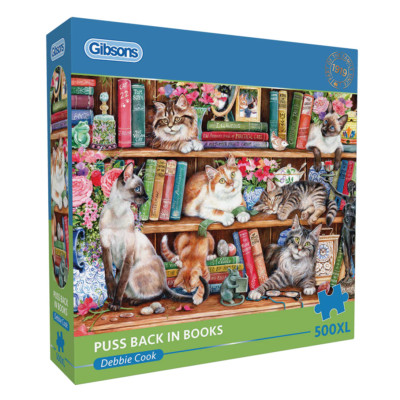 Gibsons Puss Back in Books 500XL Puzzle für Erwachsene - extra große Teile
