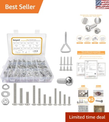 Complete 815-Piece Assortment of Machine Screws, Nuts & Washers - Easy Storage