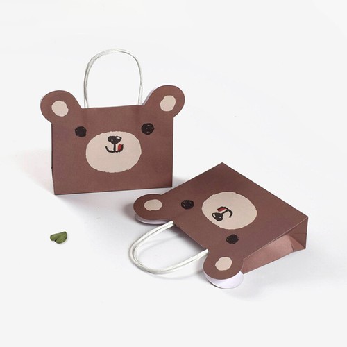 Safari Party Gift Bags Cute Cartoon Jungle Animal Gift Paper Bags Candy Bags Pe - Picture 4 of 16