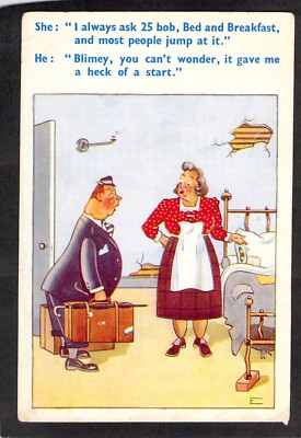 C0003 Humour I always Ask 25 Bob PU1950 vintage postcard