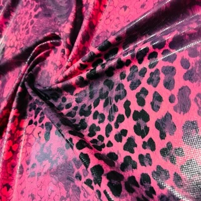 Spandex Fabric 4-Way Stretch Animal Print Snake Pink By The Yard for Swimwear