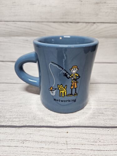 ¡La vida es buena! Taza de café - REDES - Azul, Pesca, Life is Good Dog