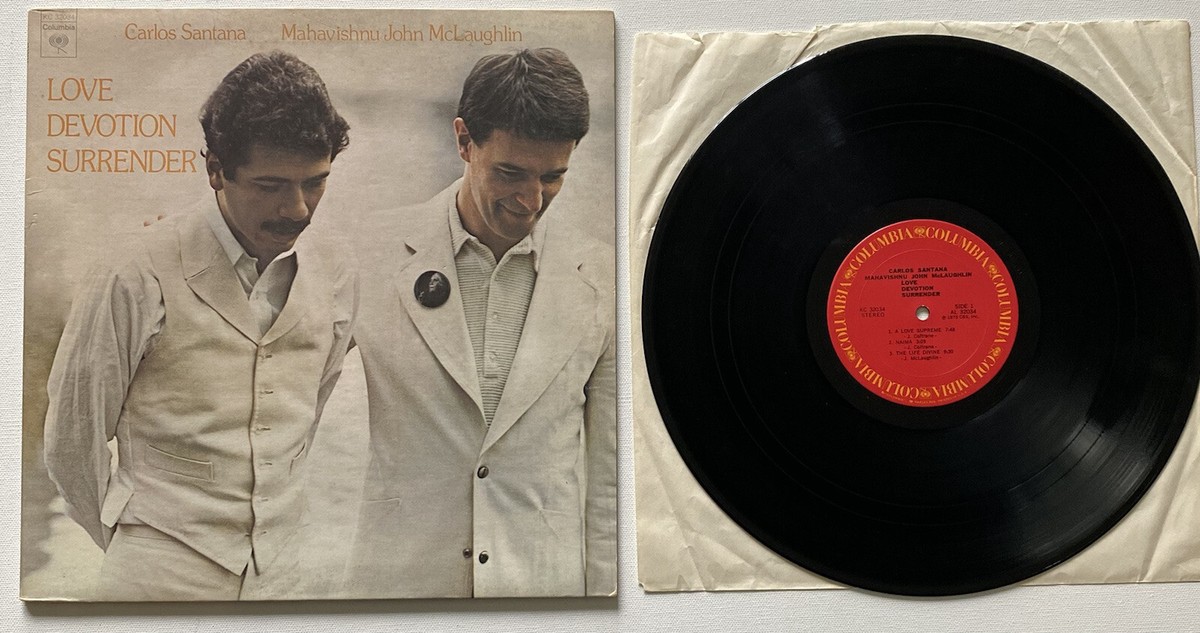 33 LP vinyl record, carlos santana, love devotion surrender, 1973