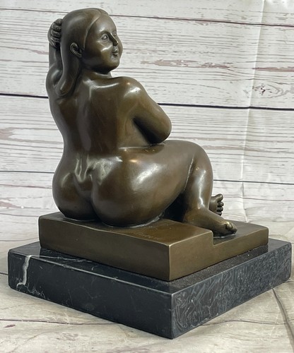 Signed Fernando Botero Curvaceous Nude Woman Sculpture Lost wax Method Gift NR - Picture 5 of 10