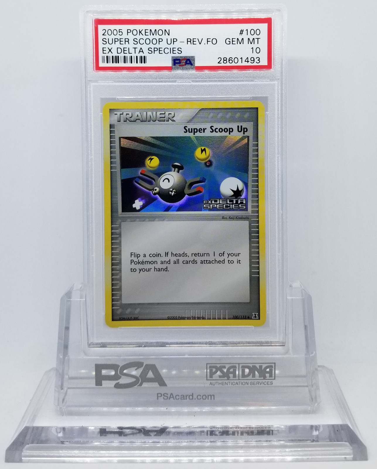 2005 POKEMON EX DELTA SPECIES SUPER SCOOP UP #100 REVERSE PSA 10 GEM MINT #*