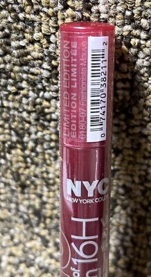 smooch proof lip stain 16h by n.y.c Rare LIMITED EDITION NYC 16 Hour FASHIONISTA MAUVE,Sealed based formula