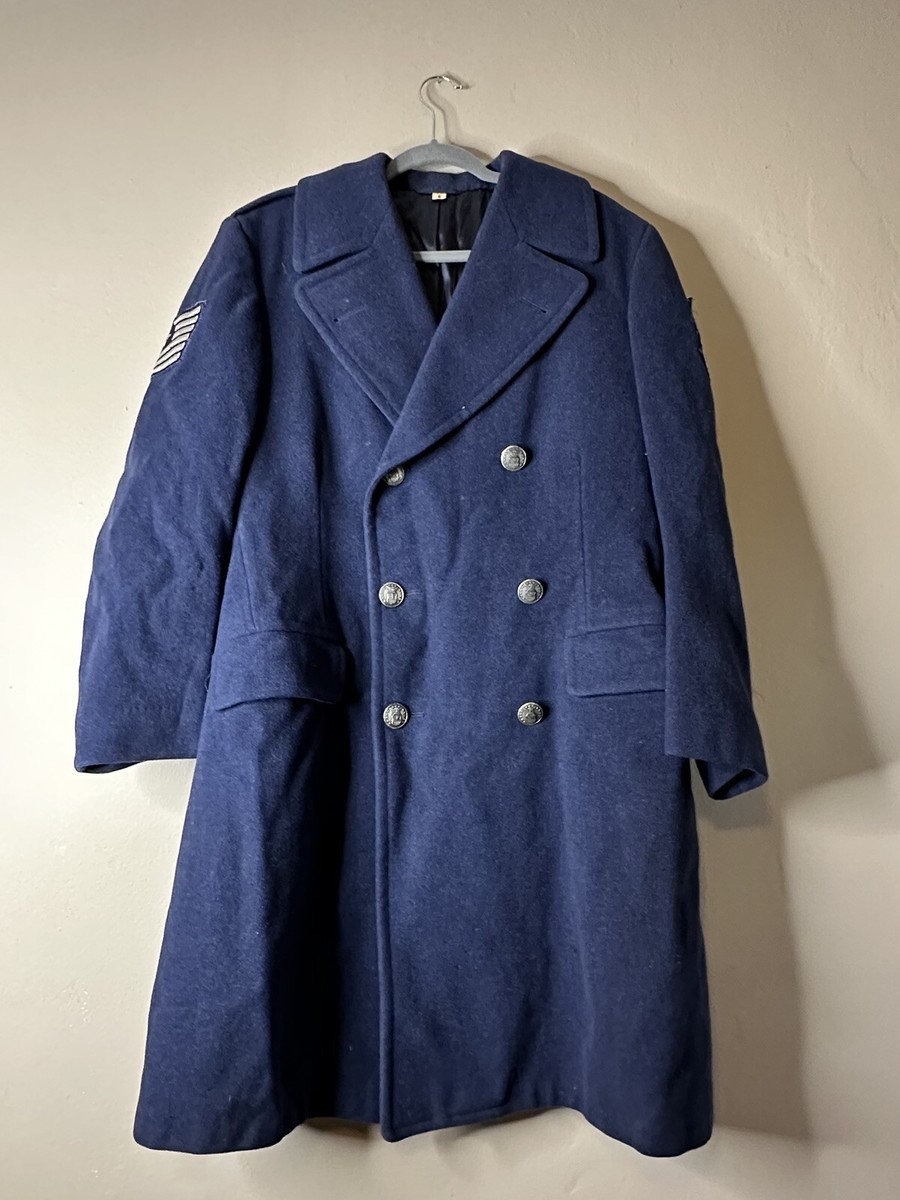 Vintage 1950s US Air Force Blue Wool Uniform Overcoat Coat Vintage 1950s US Air Force Blue Wool Uniform Overcoat Coat