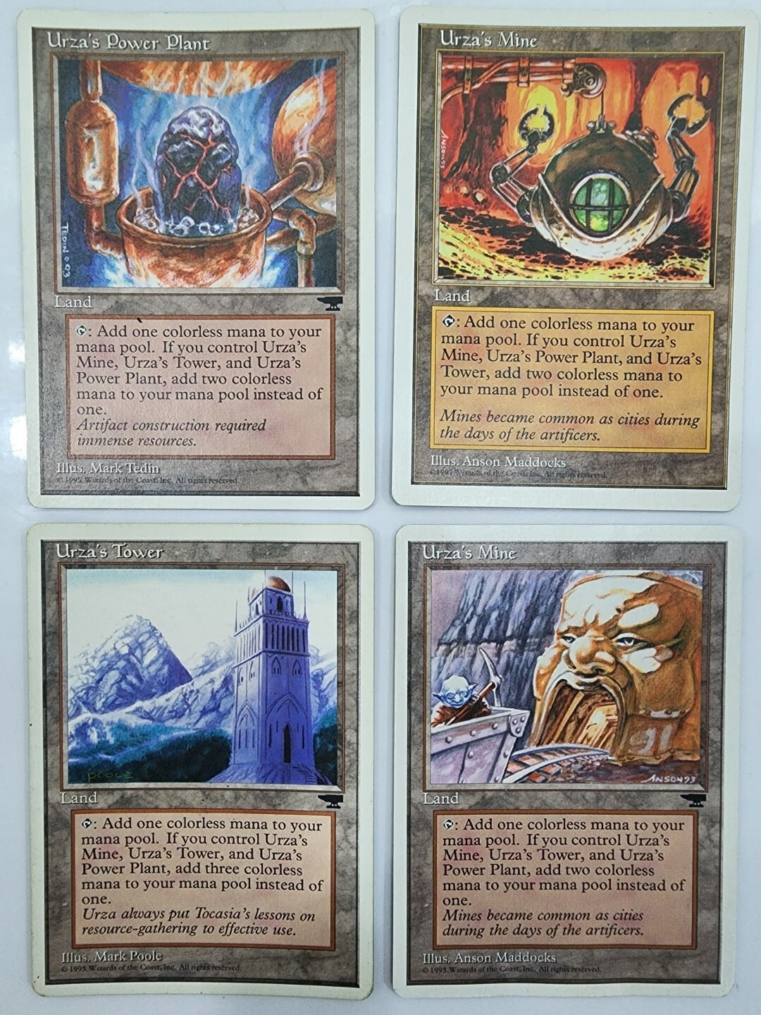MTG Urza's Land Set MTG Urza's Power Plant, Mine(2), Tower Magic the