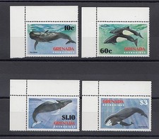 TIMBRE STAMP  4 GRENADINES GRENADE Y&T#472-75 BALEINE WHALE NEUF**/MNH-MINT ~A40