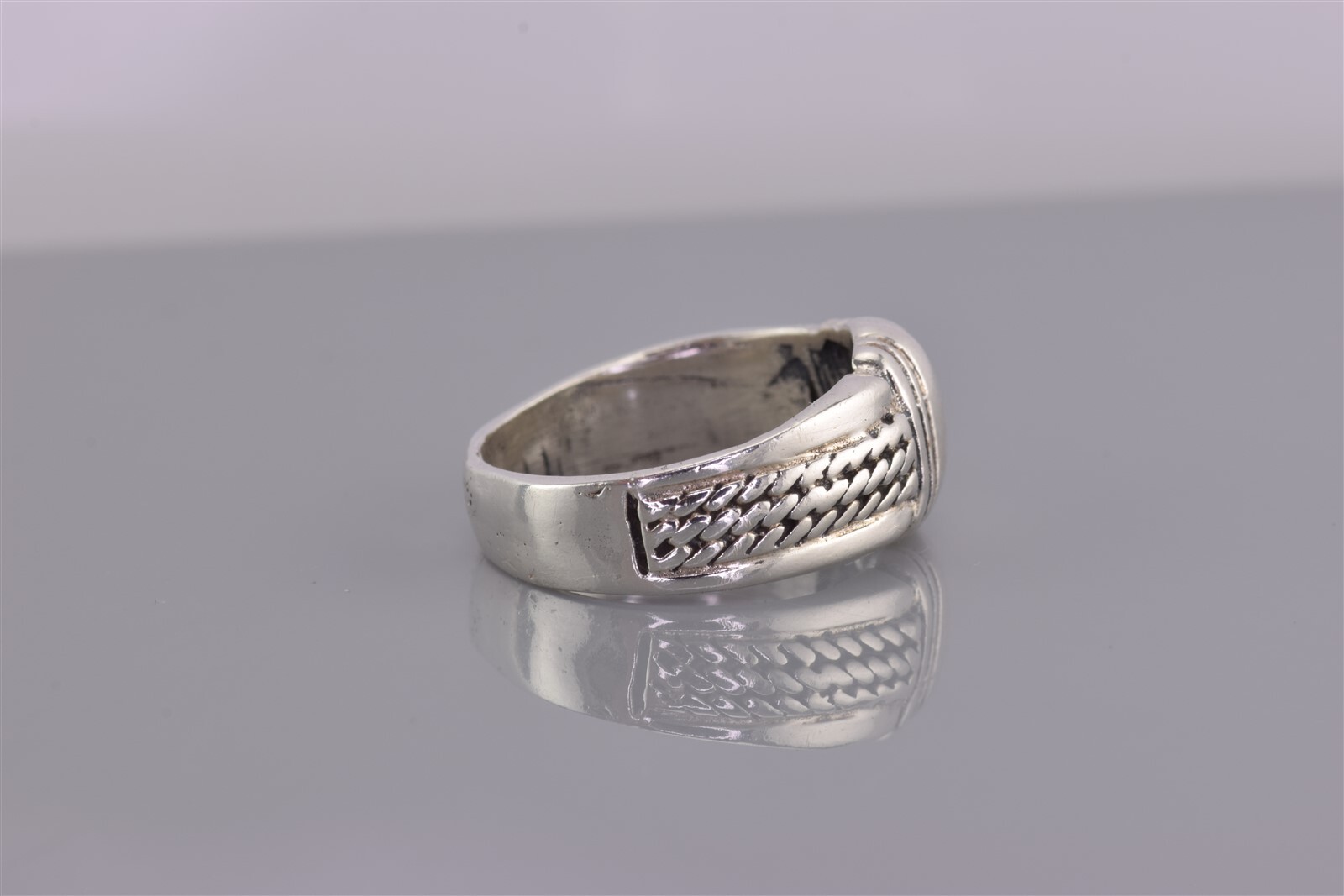 Sterling Silver Collared Polished Double Cable Ba… - image 3