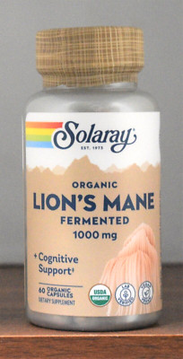 Solaray Organic Lion's Mane Fermented 1000 mg 60 Capsules Cognitive Support 500