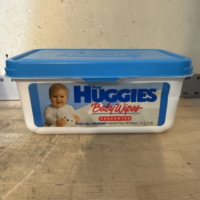 Vtg Huggies Baby Wipes Container Hard Plastic Refillable Box 1990s EMPTY