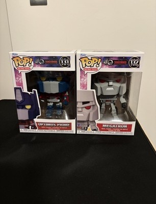 Funko Pop Transformers Lot Optimus Prime 131 Megatron 132 40th Anniversary
