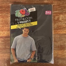 Vintage 2001 Fruit Of The Loom Black 1 Pocket 1 T-shirt Size XL Golden Blend