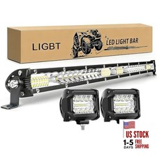 LED Light Bars Kit White 21 Inch 204W Slim White 1x 21inch bar 2x 4inch pod