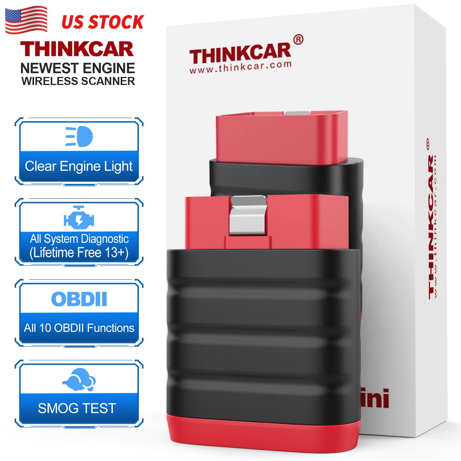 THINKDIAG Mini Bluetooth OBD2 ABS SRS Tool Full System Auto Code Reader Scanner