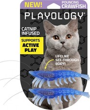 Playology CRAWFISH Catnip Infused Cat Toy 2 Pack  Lifelike Rubber Chewy Body