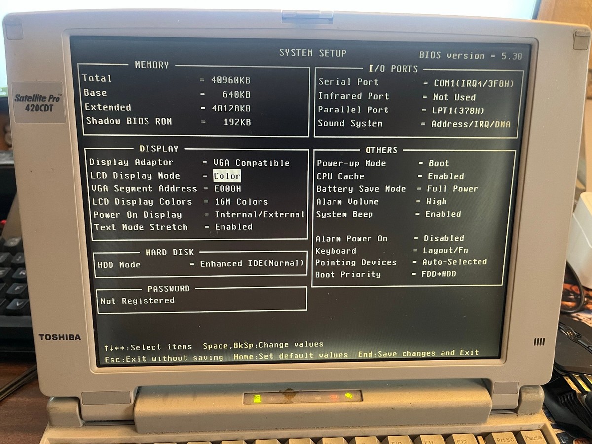 Toshiba Satellite Pro 420CDT Laptop-Working-Windows 98, with