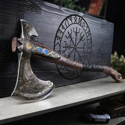 Hand Forged Leviathan Axe Kratos GOW High Carbon Steel 1060 Ash Wood 35.8''  9 lb