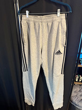 Adidas Jogger Pants Mens Medium Gray Tapered ...