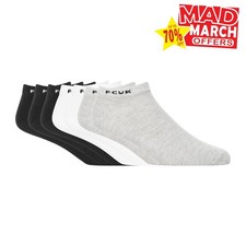FCUK 7pk Mens Trainer Socks Soft Casual Supportive Comfort Footwear Multicolour