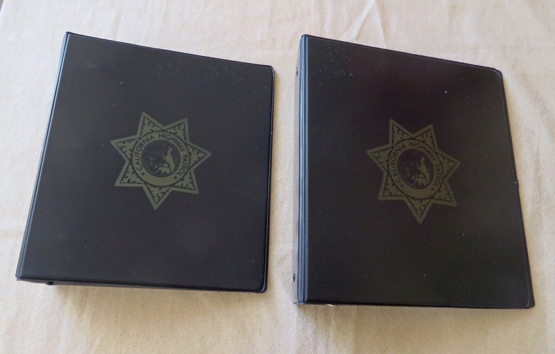 Lot of Two 3” CHP California Highway Patrol Binders