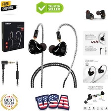 in Ear Monitor Headphones, HiFi Stereo IEM Earphones, Dynamic Dual Driver Wir...