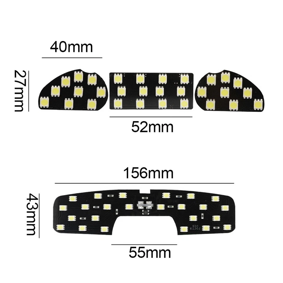 Car Roof LED Light Reading Lamp For Ford Ecosport Focus 2 MK2 2007-2014 - Image 3 of 4