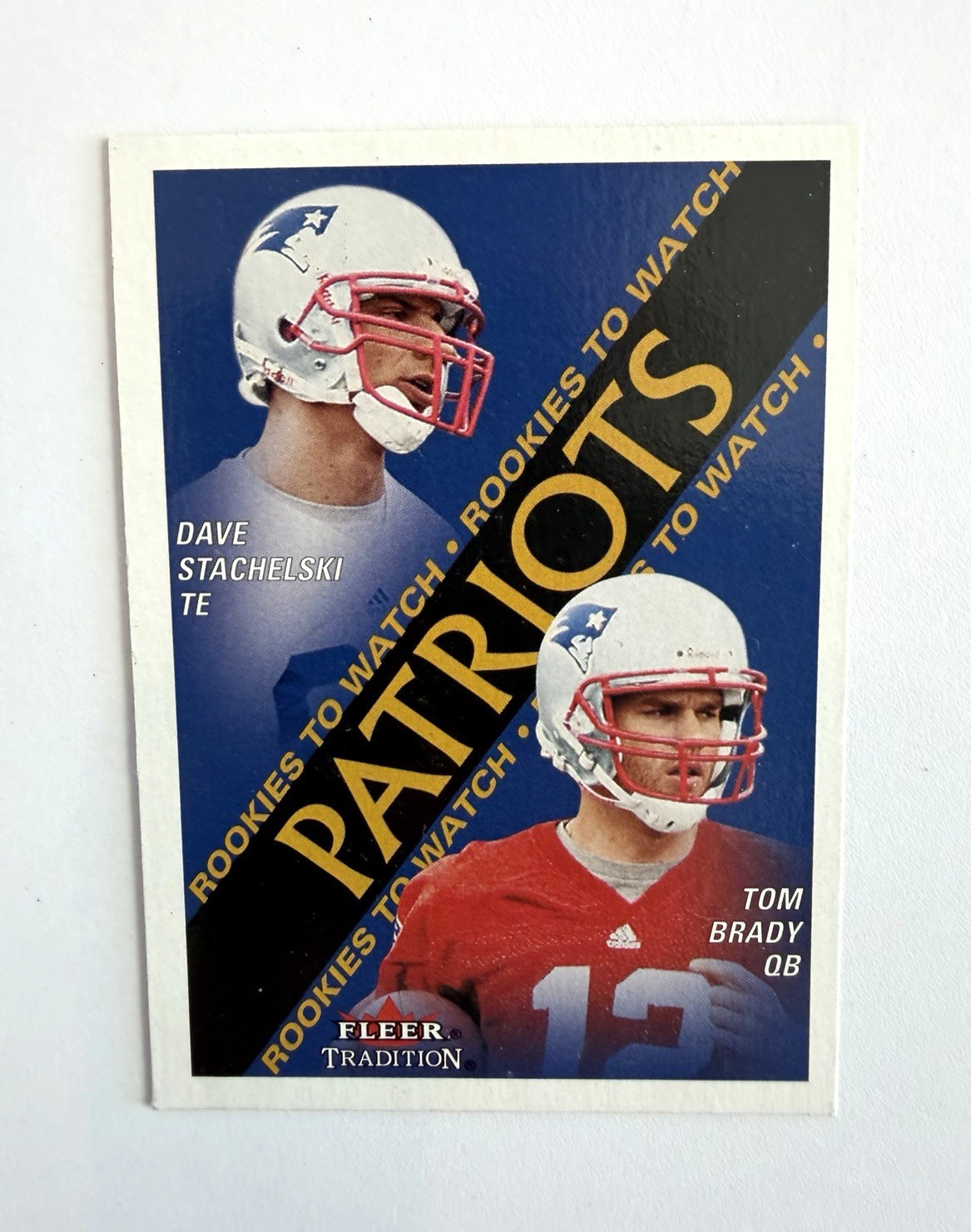 Tom Brady 2000 Fleer Tradition #352 Rookies To Watch Rookie Card
