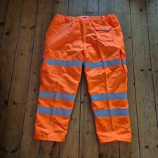 Image of BNWT LEO WORKWEAR WOMENS PPE HI VIS SAFETY WORK TROUSERS - 16 REGULAR - ORANGE