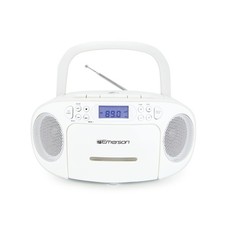 Emerson Portable CD Player Boombox with Cassette Player Combo, Tape Recorder, AM