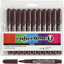 Colortime Marker, 5 mm line, dark brown, 12pcs