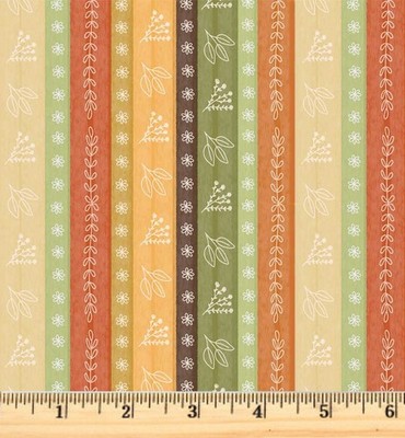 Harvest Minis Multi Stripe 5467 Fall Autumn  Cotton Fabric half yd contious cut