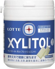 Lotte xylitol gum fresh mint family bottle 143g 6 white, blue