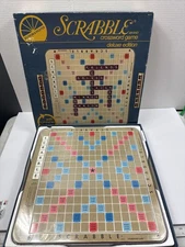 Vtg 1977 Scrabble Deluxe Edition w/ Turntable Base - Complete Selchow & Righter