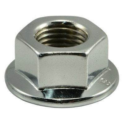 12mm-1.25 Chrome Plated Steel Extra Fine Thread Flange Nuts (4 pcs.)