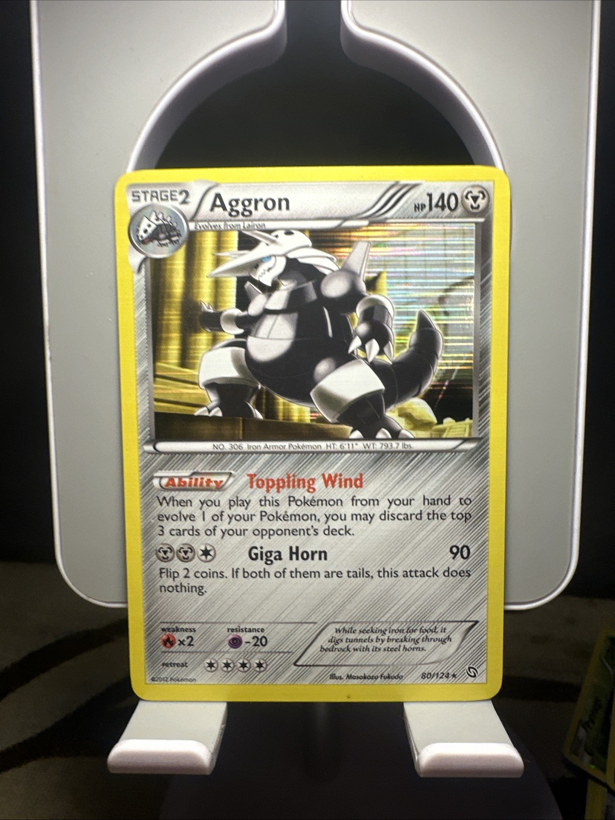 Pokémon TCG Aggron Card 80/124 Rare Cosmos Holo Dragons Exalted