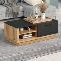 Trendteam Couchtisch Beistelltisch Wohnzimmertisch Tisch Synnax Anthrazit Eiche