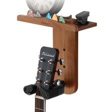Guitar Wall Mount, Auto Lock Guitar Hanger, Wood Guitar Wall Hangers Shelf wi...